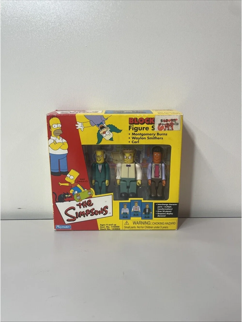 The Simpsons BLOCKO Figure Set; Montgomery Burns, Smithers & Carl  NEW Playmates